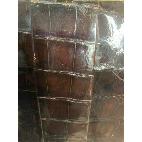 VTG 60's Womens Bellestone Bag Brown Crocodile Alligator Exotic Skin Pur… - Picture 2 of 9